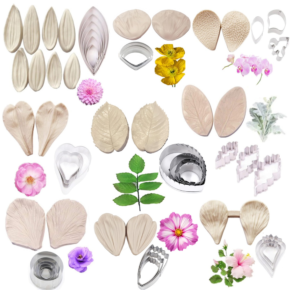 Soap Making Kits - Формы для цветов мастики и фрезы,