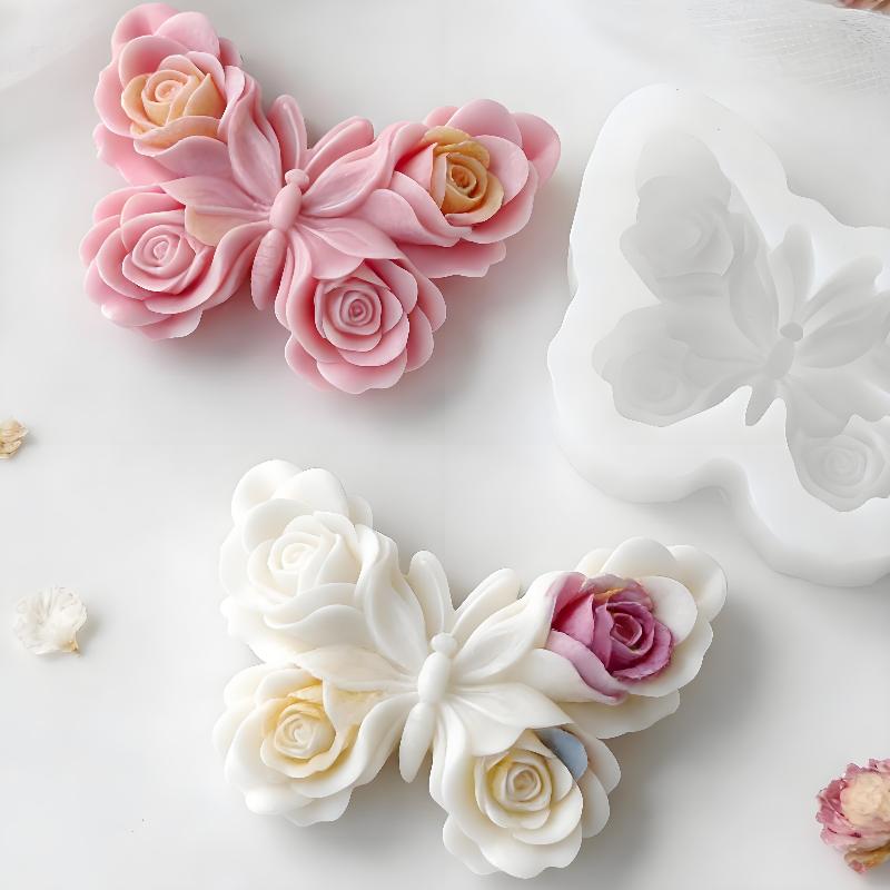 Soap Making Kits - Силиконовая форма DIY «Роза и бабочка»